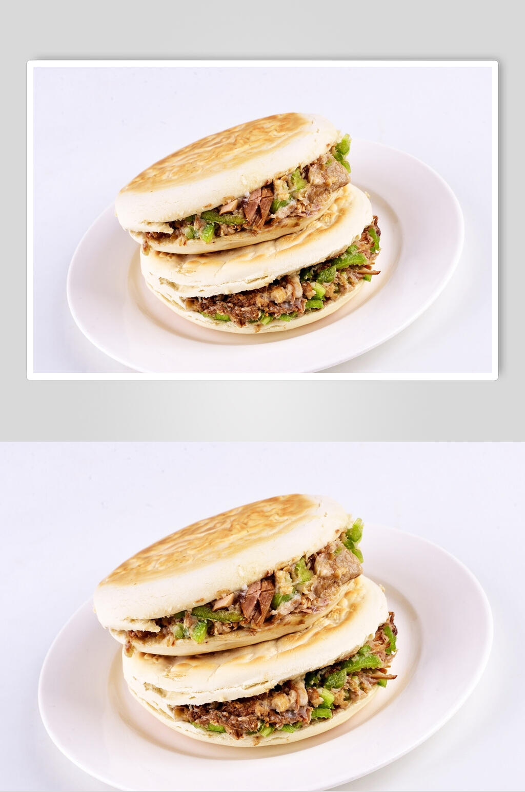 新鲜美味小吃肉夹馍食品摄影图片素材