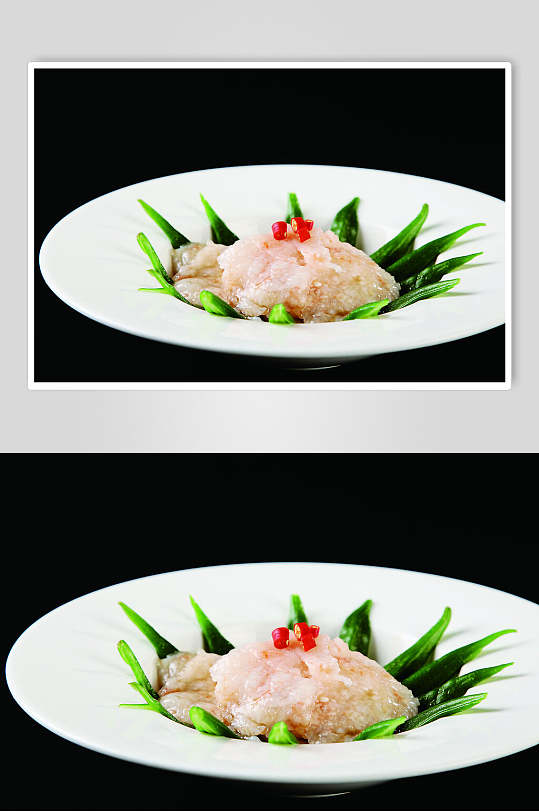 虾滑青秋葵餐饮食品图片