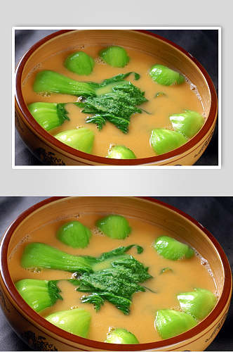 黄汤菜心摄影图片