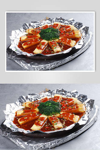 铁板嫩豆腐餐饮摄影图片