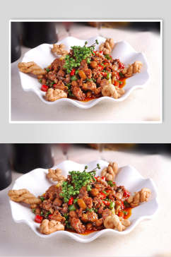 鲜椒焖兔食物摄影图片