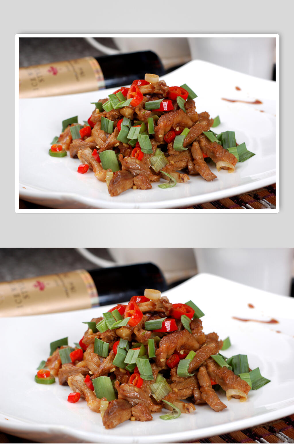 湘菜大蒜辣椒炒折骨肉图片素材