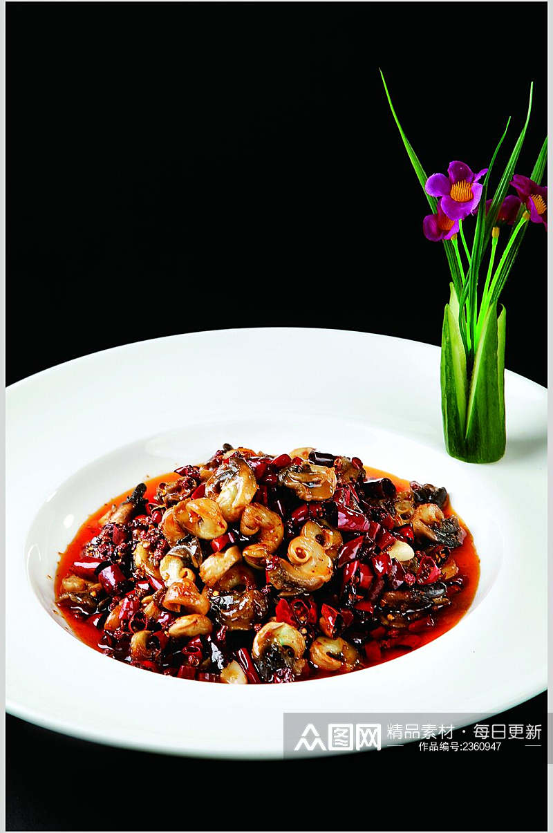 麻辣海螺肉美食高清图片素材