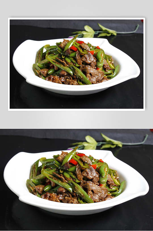 青椒炒牛肉食物摄影图片