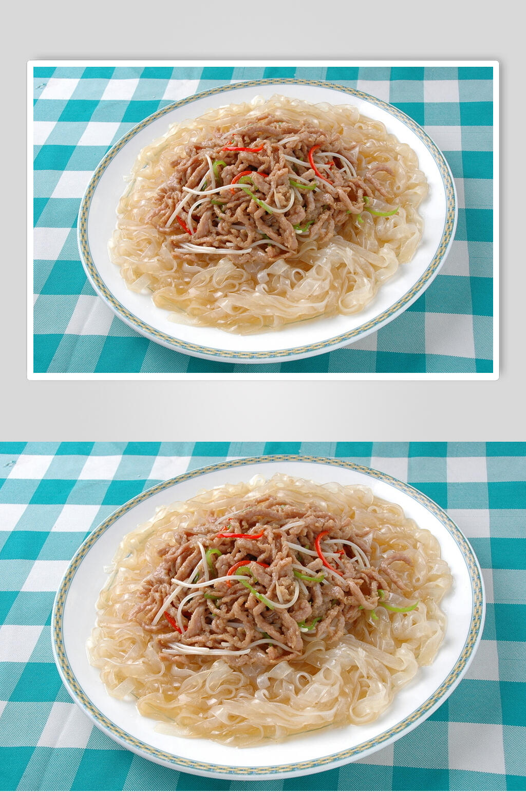 新鲜肉丝带底食品摄影图片素材