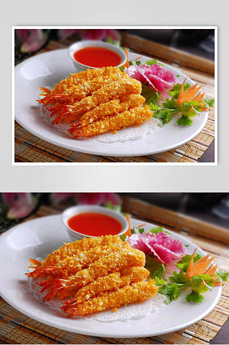 热菜天香芙蓉虾食物摄影图片