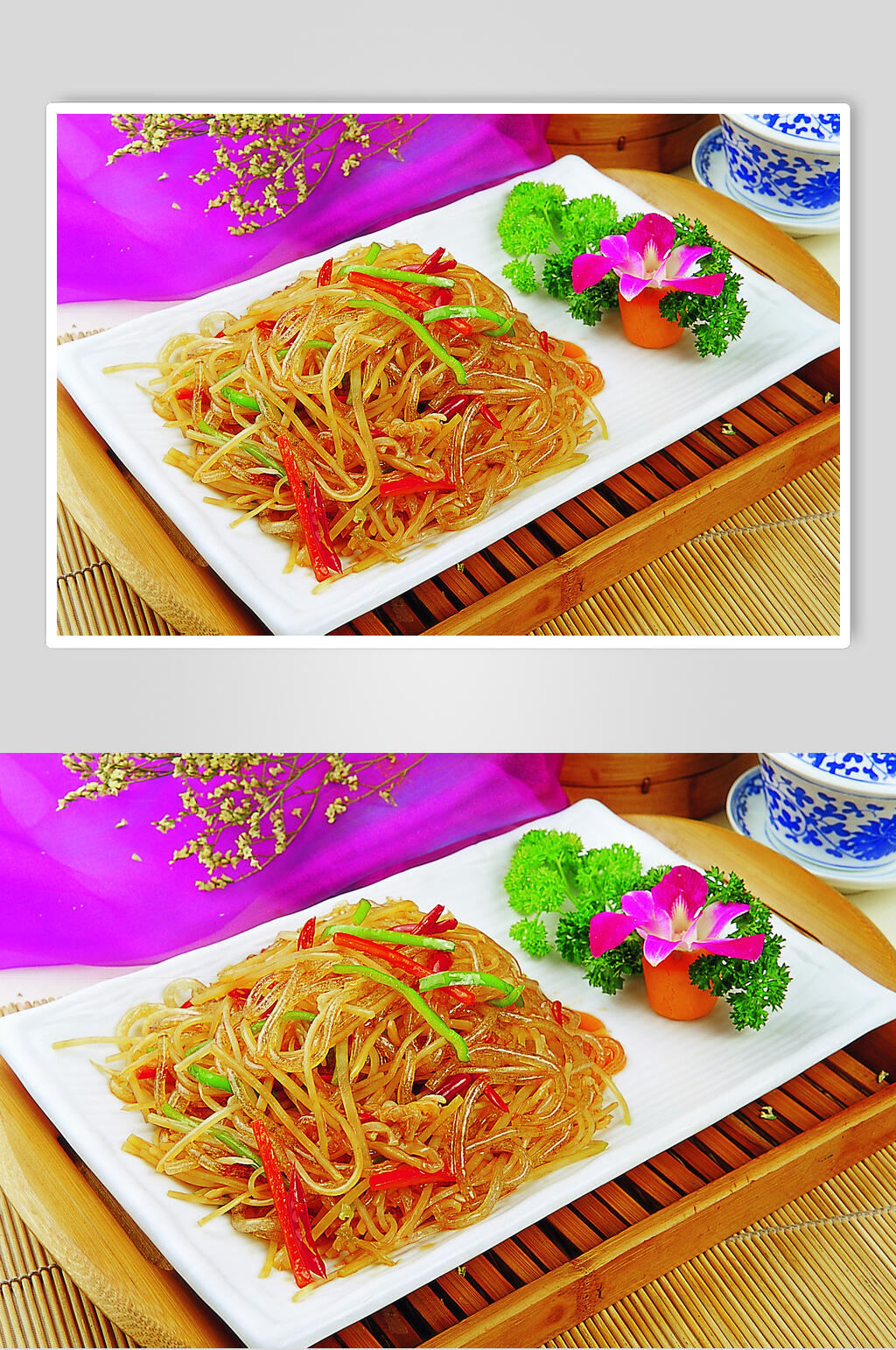 酸菜土豆丝炒粉条图片素材