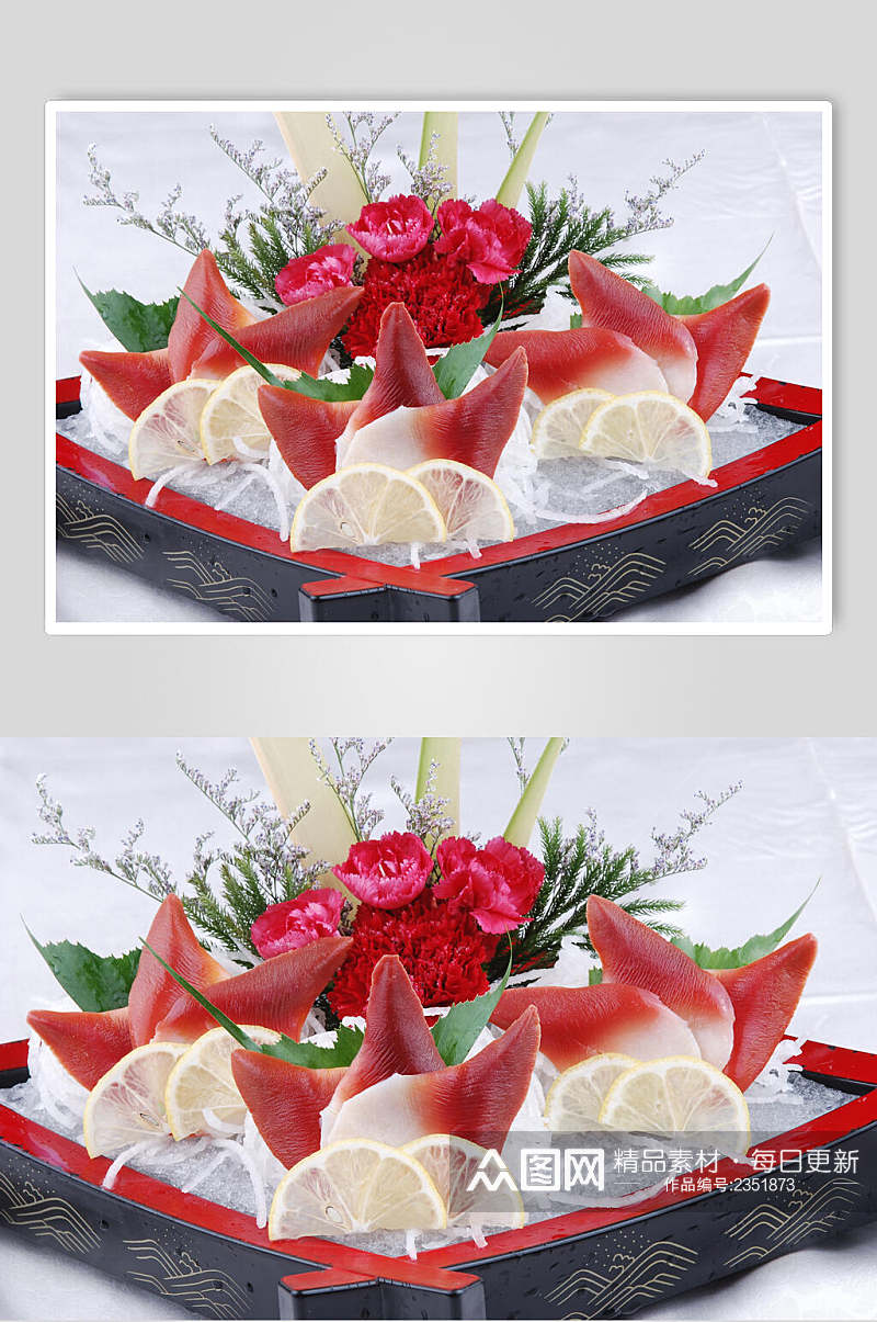 精品招牌海鲜刺身拼盘食物图片素材