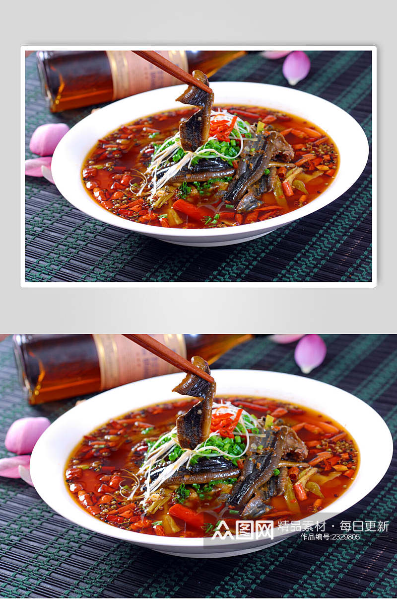 香辣美味乡村土鳝鱼餐饮食品图片素材