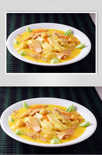 招牌美味三鲜烩竹荪食品高清图片