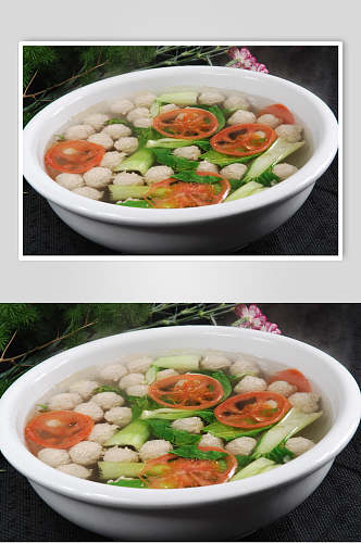 生汆丸子汤食品图片