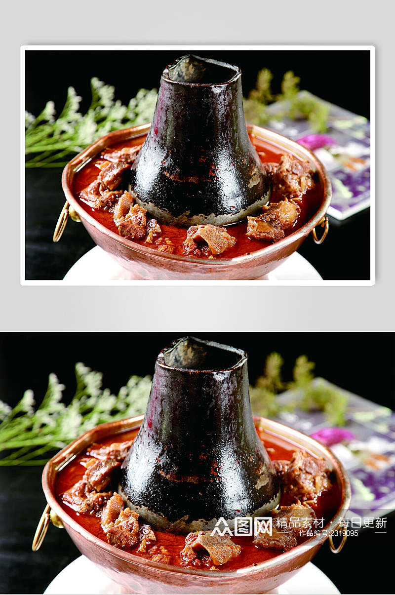铜锅牛尾食物摄影图片素材