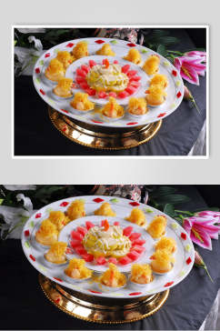 热金丝沙拉虾食品高清图片