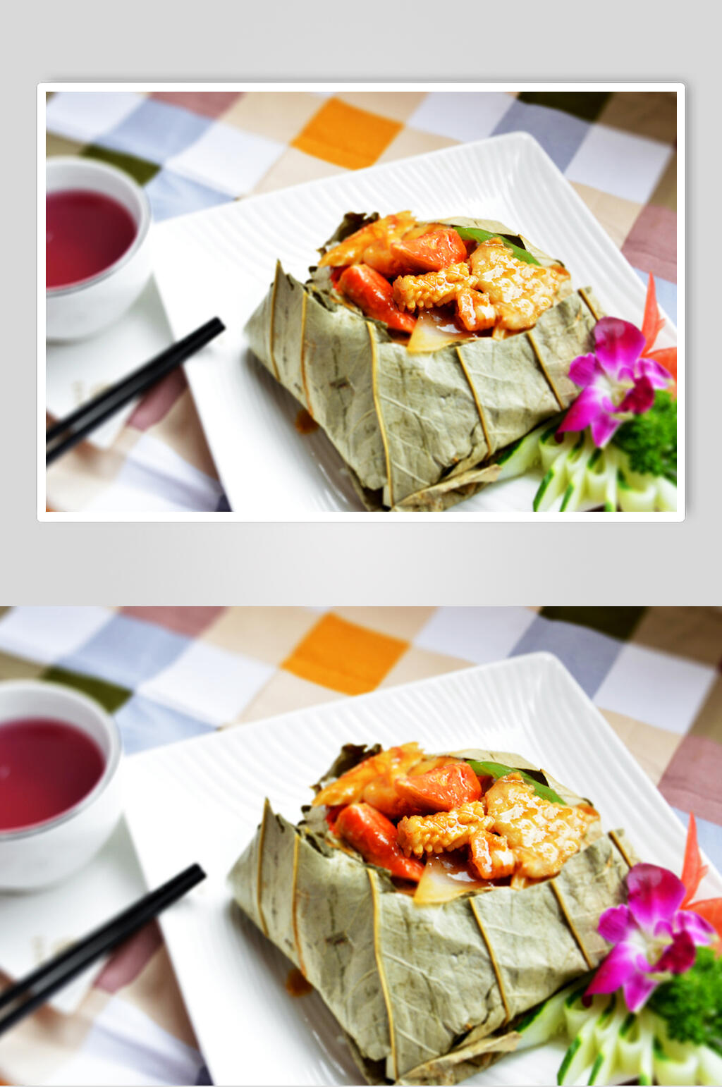 荷叶焗海鲜饭食品图片素材