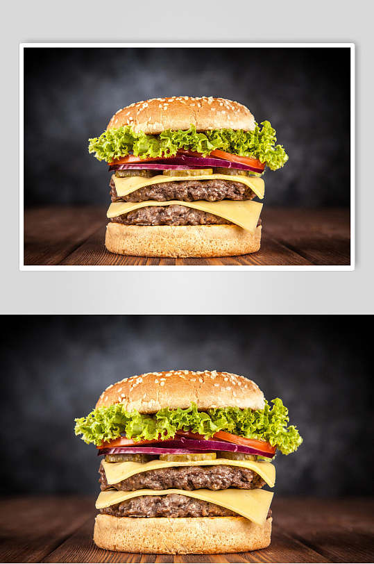 牛排汉堡食物摄影图片