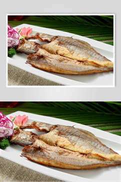 香煎水咸鱼摄影图片
