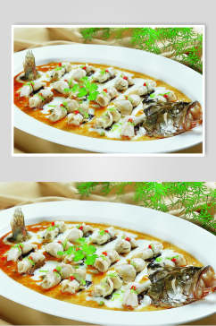 芙蓉蒸桂鱼食品菜摄影图片