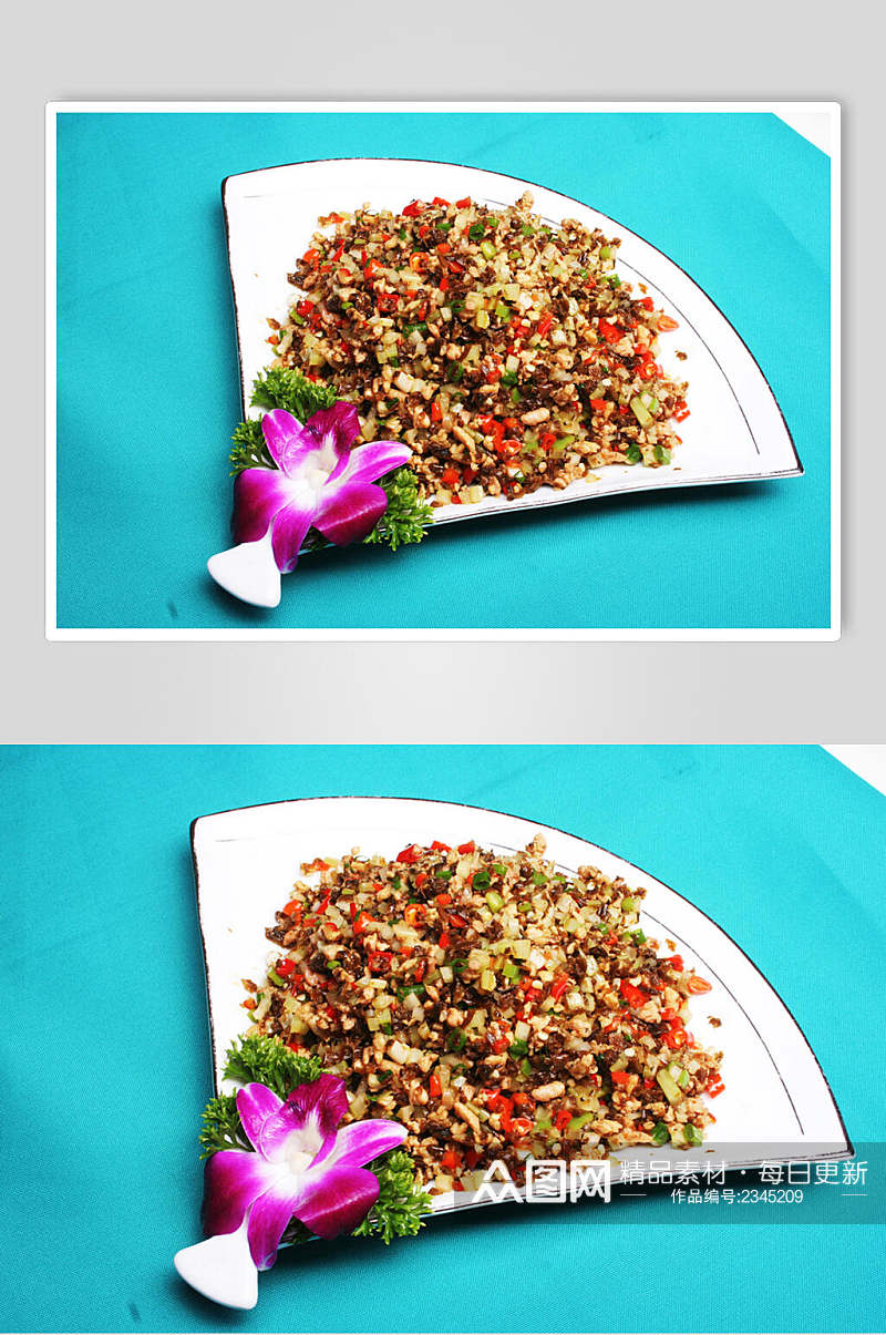 芽菜碎米鸡食品高清图片素材