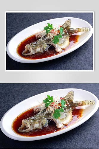清蒸桂鱼食品菜摄影图片