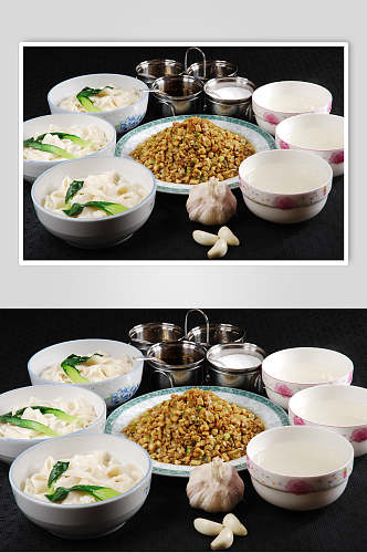 农家豆腐臊子面美食图片