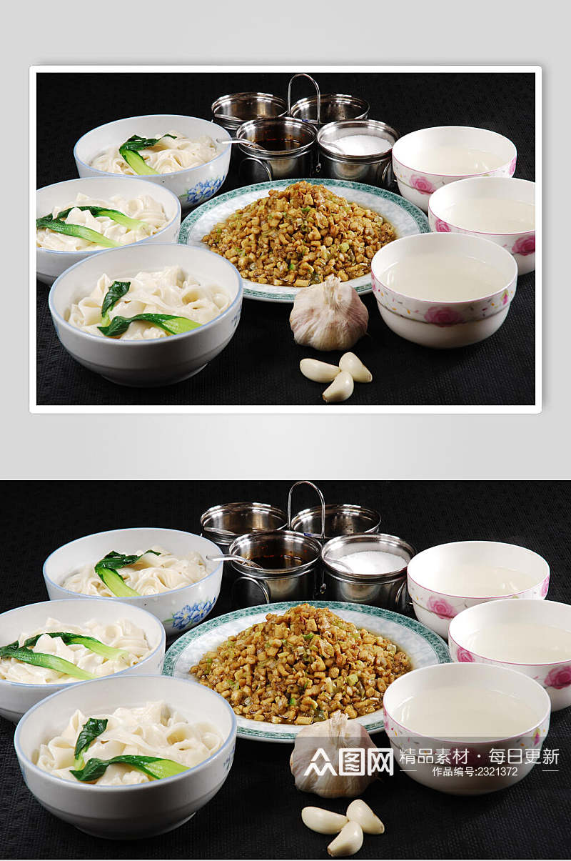农家豆腐臊子面美食图片素材