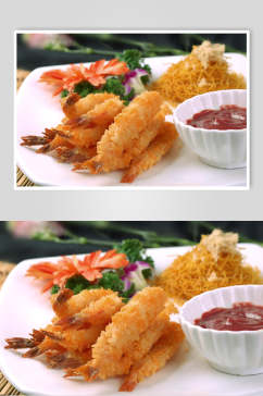 韩式芙蓉虾餐饮食品图片