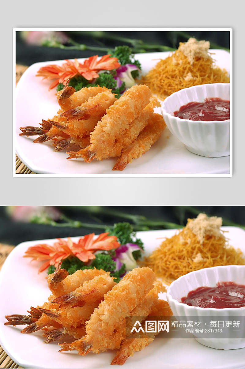 韩式芙蓉虾餐饮食品图片素材