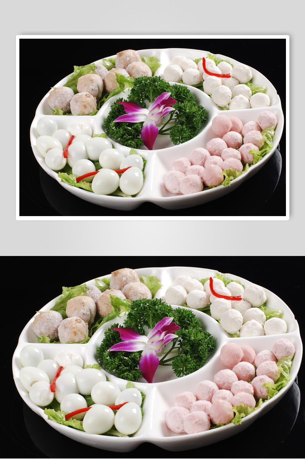 新鲜丸类组合餐饮高清图片素材