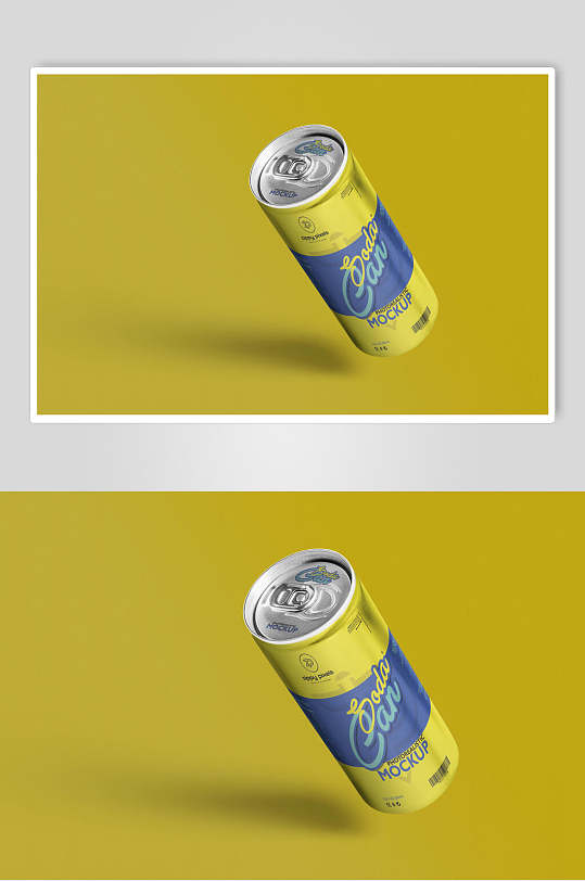 简约优等学生苏打水饮品易拉罐样机
