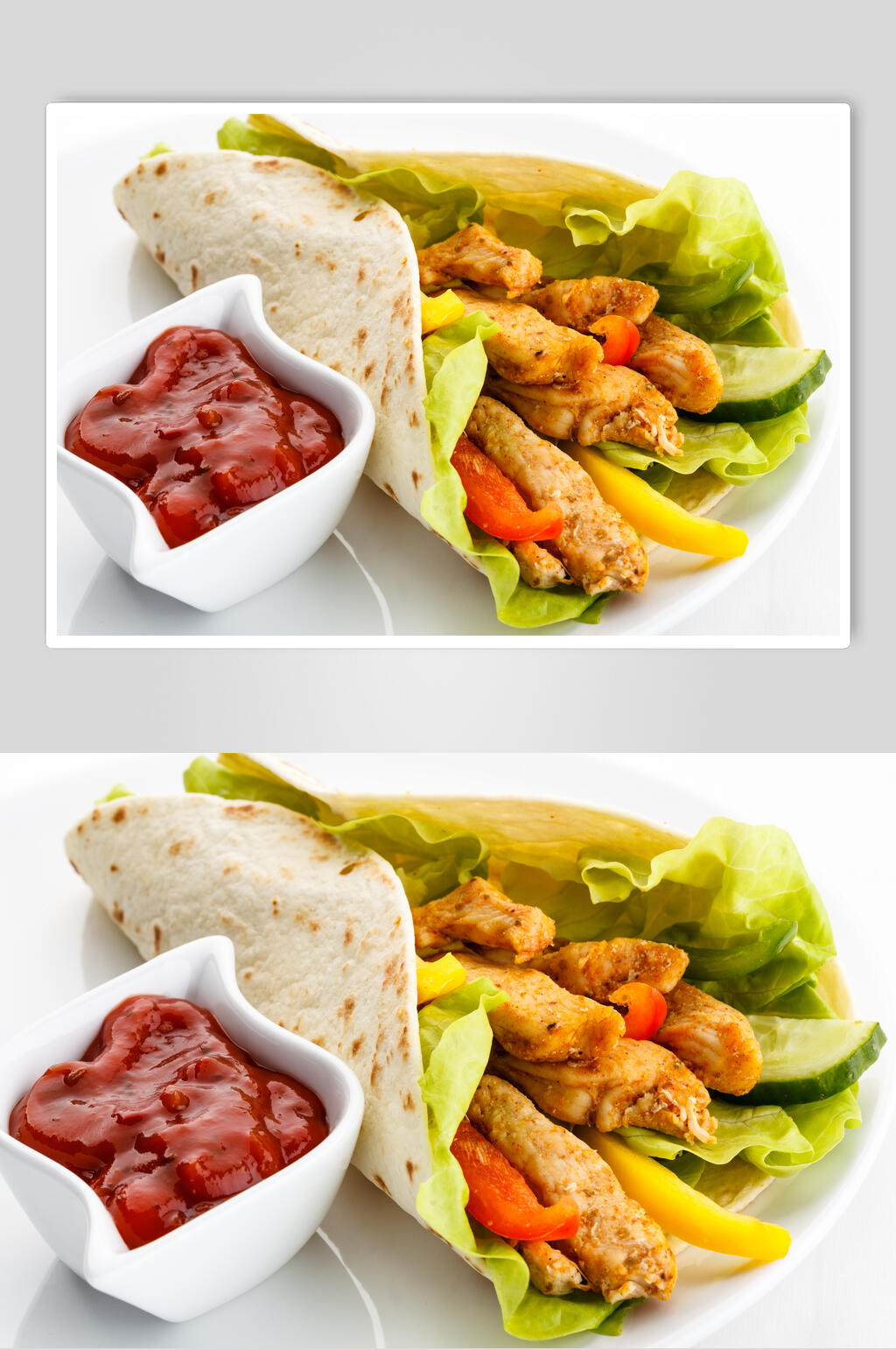 番茄酱鸡肉卷鸡块食品图片素材