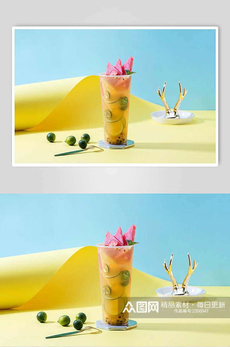 创意时尚夏日饮品奶茶摄影图素材