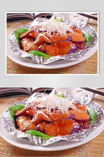 鹅肝酱茄子食物图片