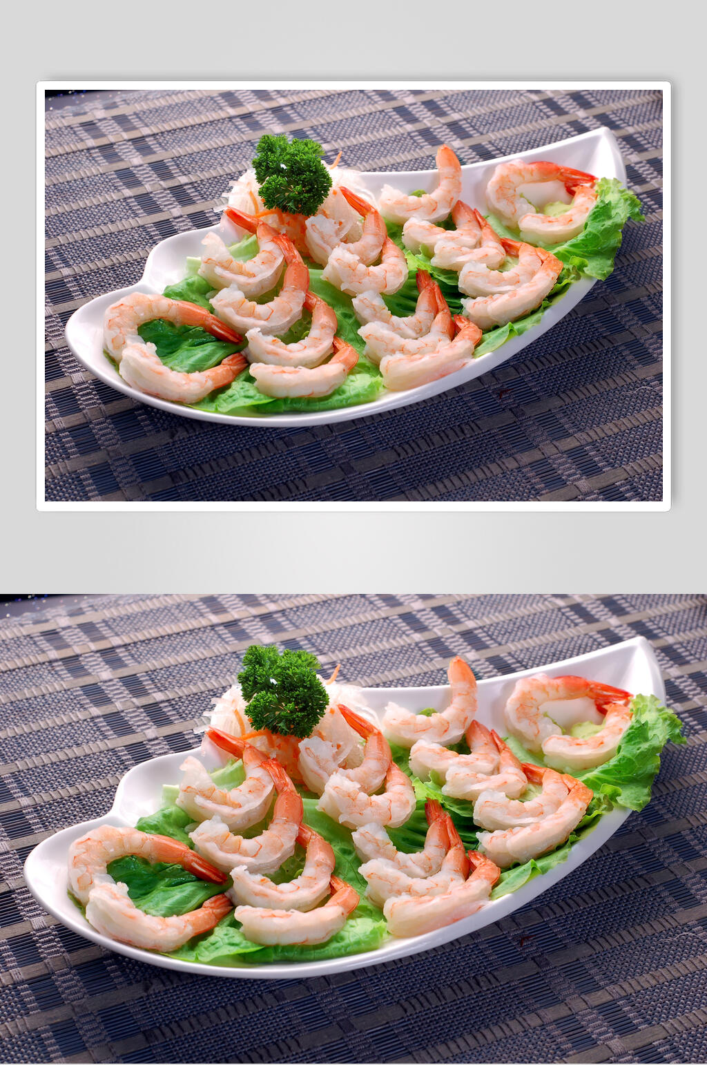 精选小海鲜泰式凤尾虾食物高清图片素材