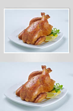 招牌美味面食烤鸡食物摄影图片