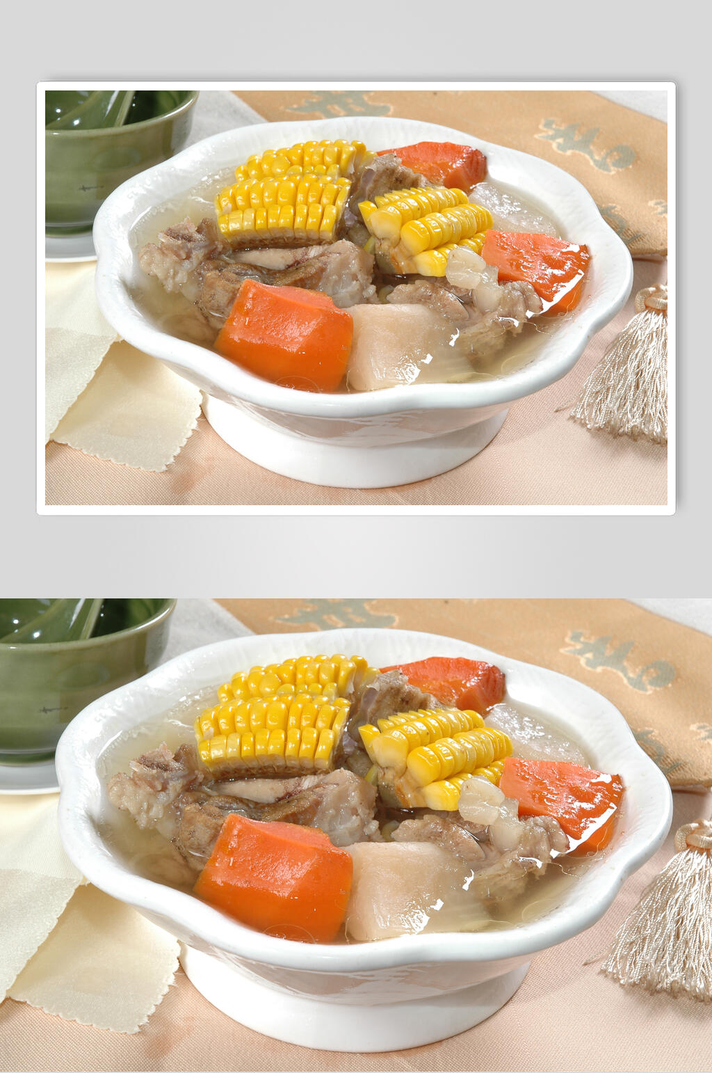 咸棒骨玉米炖萝卜食物图片素材