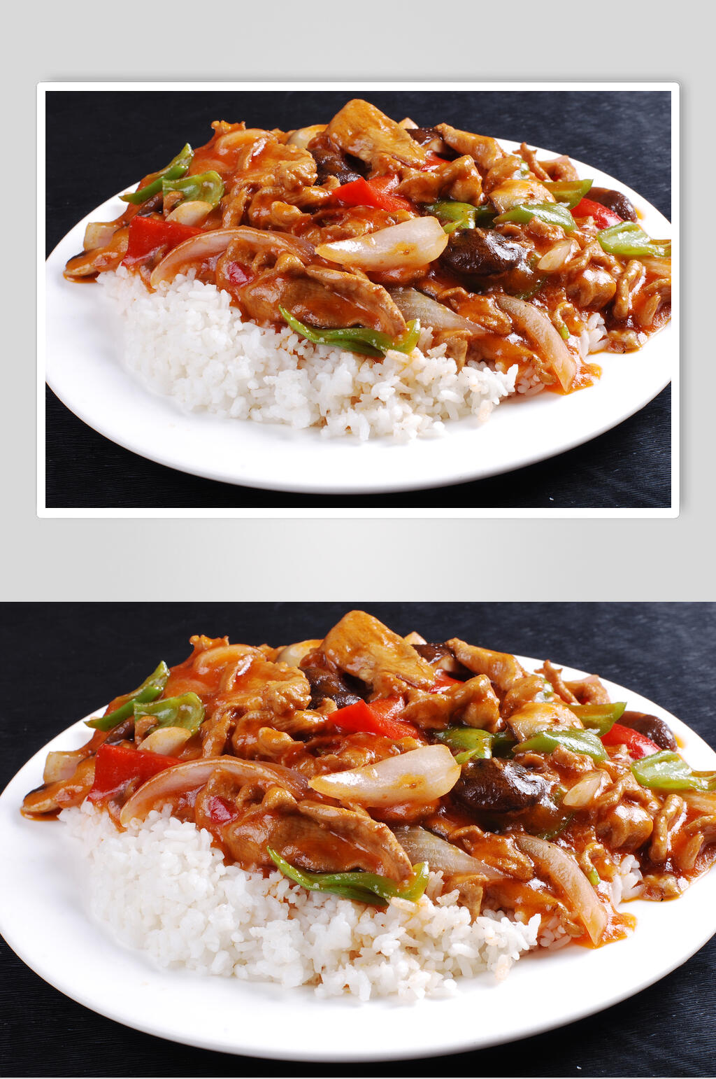鲍汁鸡柳扒饭食品高清图片素材