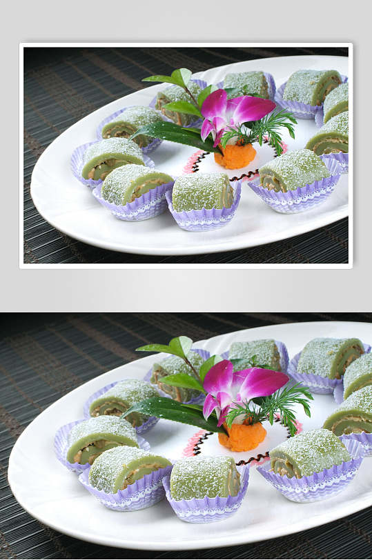 绿茶糯米卷食物图片