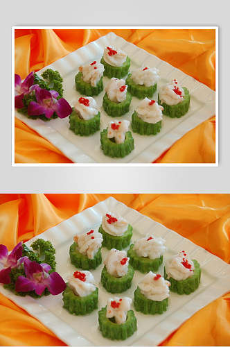 苦瓜虾滑餐饮食品图片