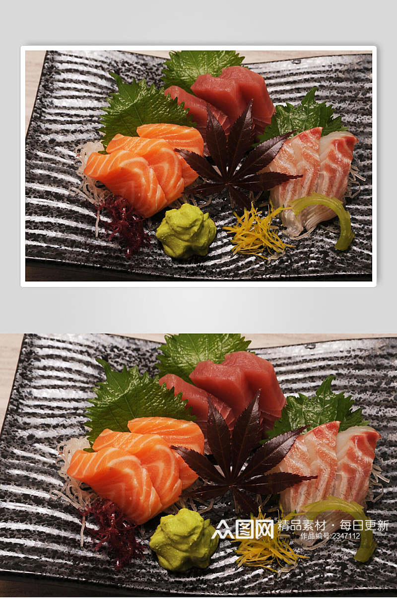 高端海鲜刺身拼盘食品高清图片素材