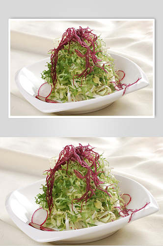 炝拌苦菊餐饮食物图片