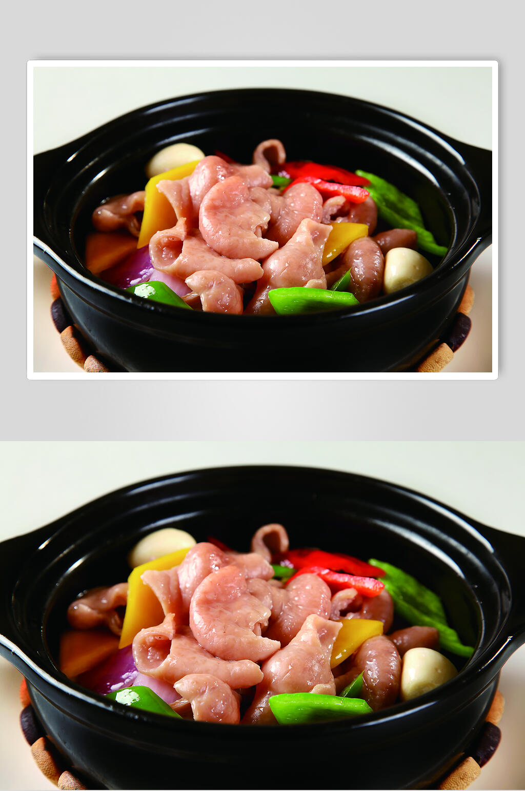 健康美味砂锅肥肠食品高清图片素材