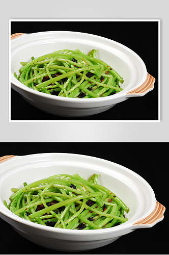 豆豉鲮鱼炒茼蒿餐饮图片