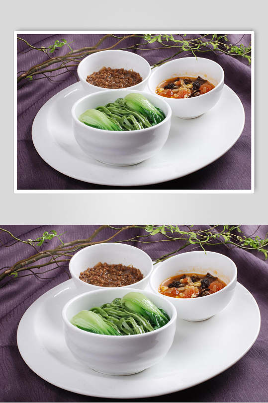 五彩菠菜面碗食品高清图片