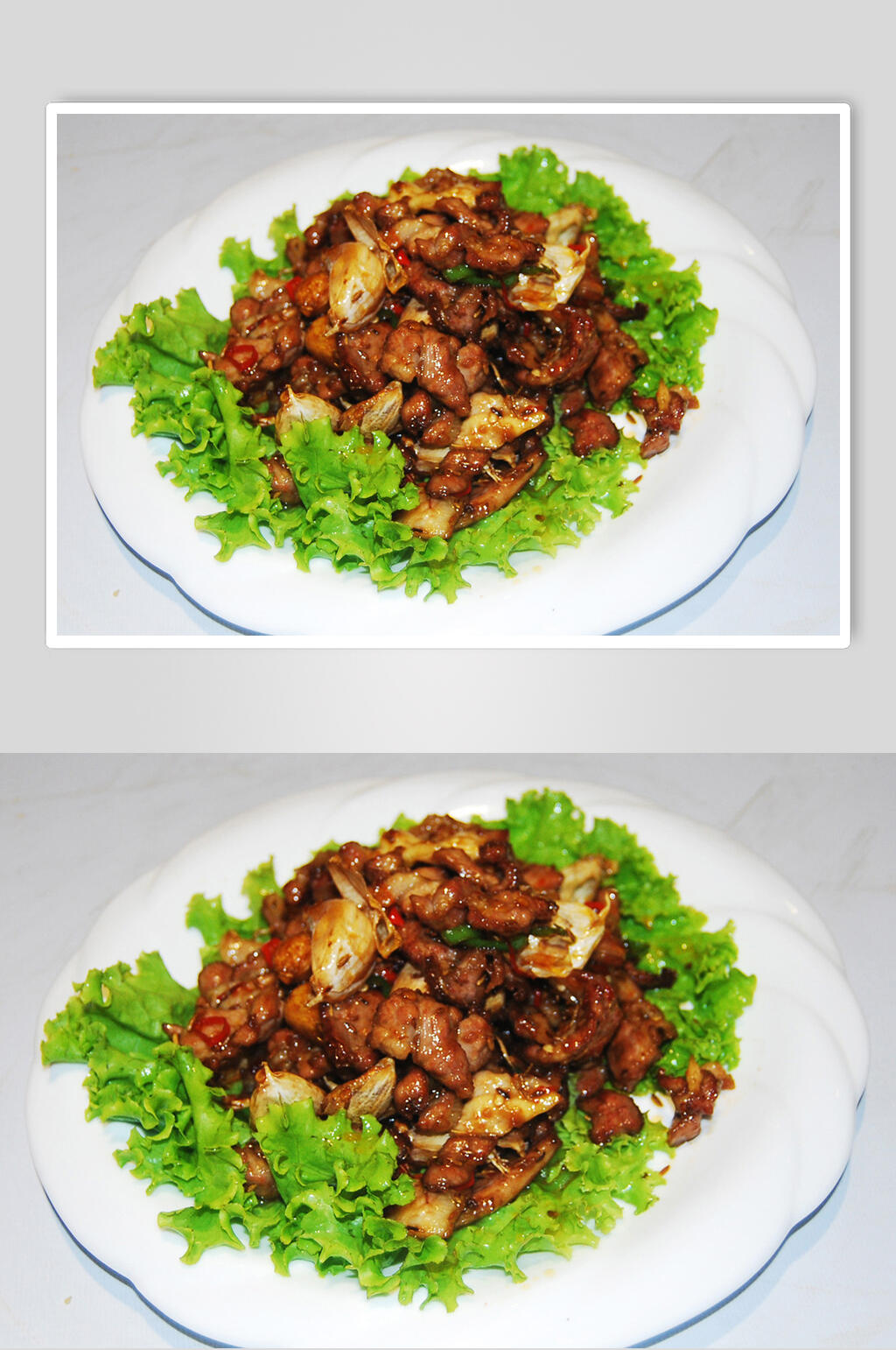 烤蒜拌羊肉食品摄影图片素材