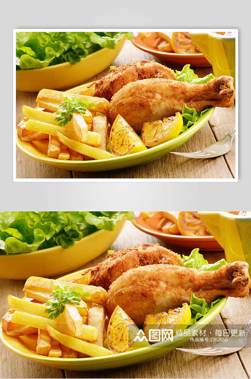 经典美味鸡肉卷鸡块食物高清图片素材
