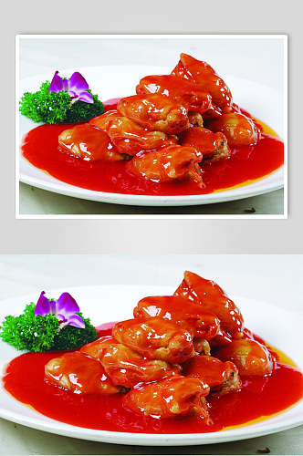 茄汁脆皮西红柿餐饮食物图片