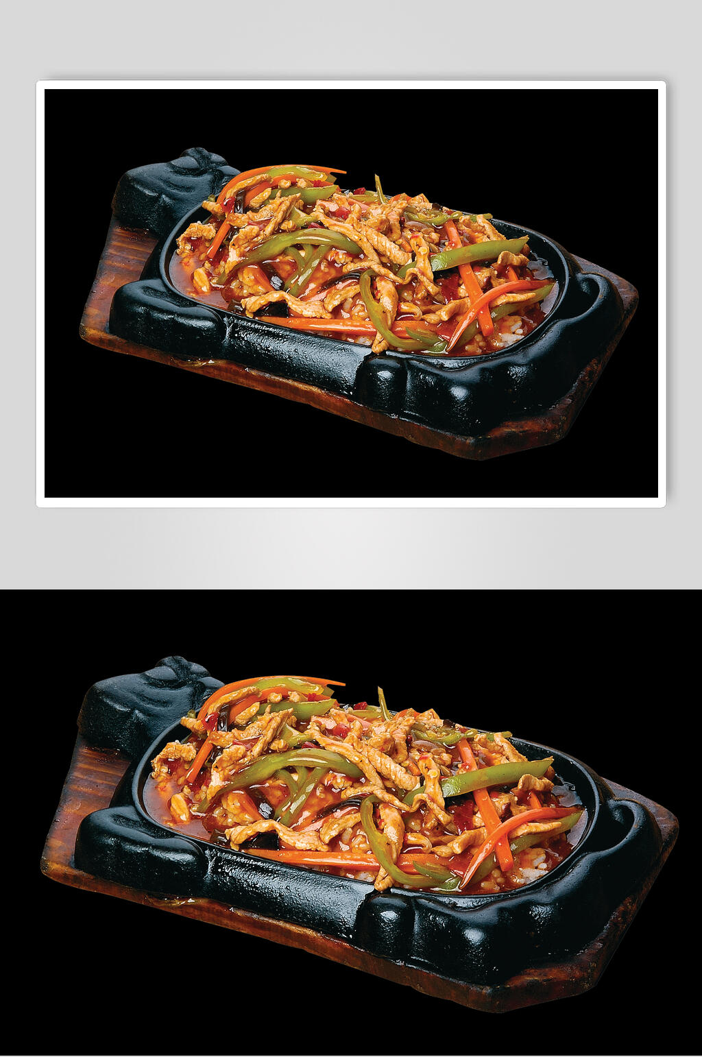 铁板鱼香肉丝饭美食图片素材