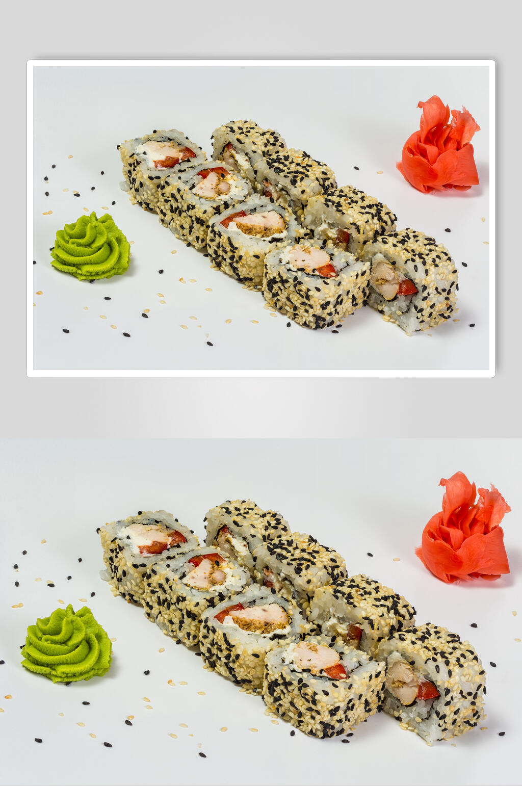 黑芝麻美食寿司食品高清图片素材