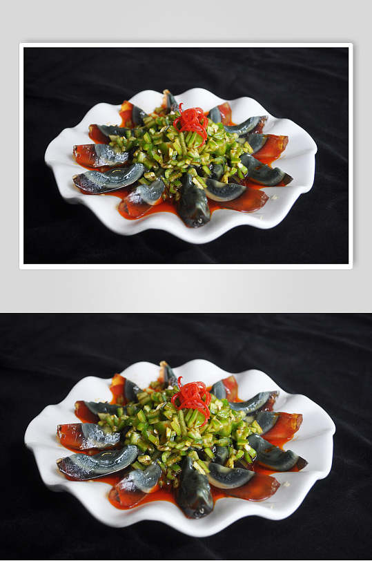 青椒凉拌皮蛋食物图片-众图网