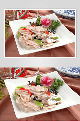 莲菜炒肉餐饮高清图片